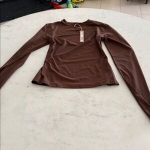 SKIMS COCOA  Long Sleeve Top
